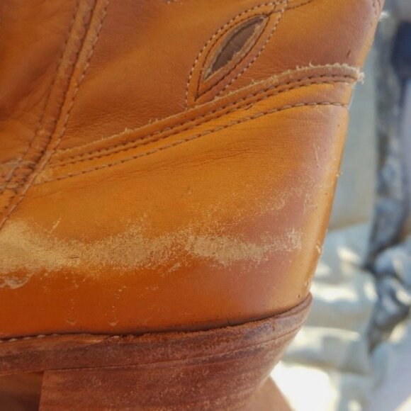 VTG DINGO ACME WOMEN'S TAN MARBLED LEATHER WESTERN sz6.5 COWBOY BOOTS RS 40402 - Picture 11 of 12